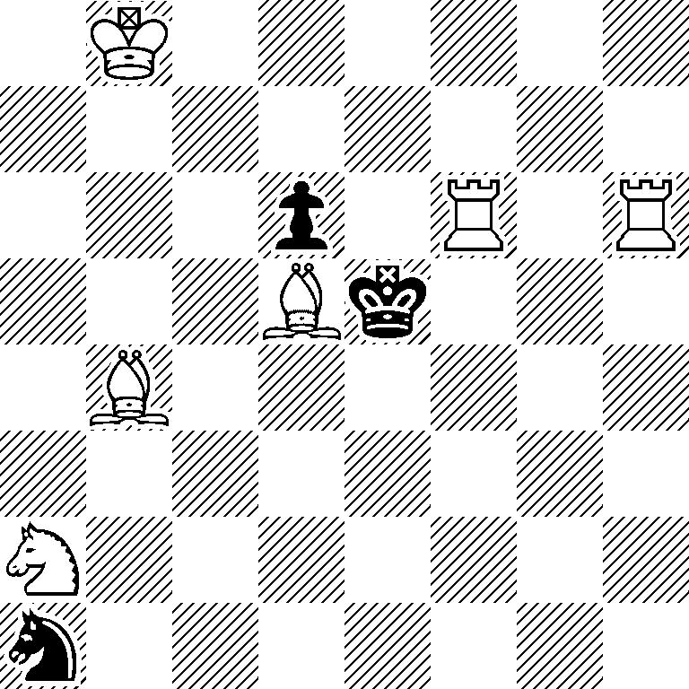 1K6/8/3p1R1R/3Bk3/1B6/8/N7/n7