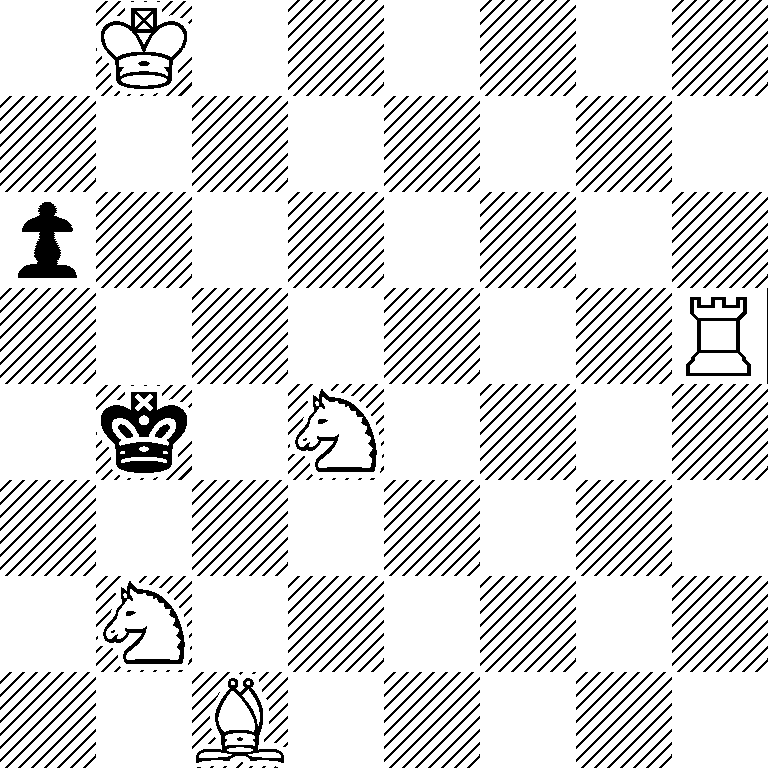 1K6/8/p7/7R/1k1N4/8/1N6/2B5