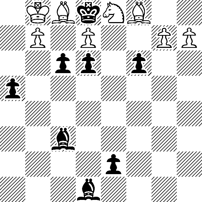 1KBkNB2/1P1P2PP/2pp1p2/p7/8/2b5/4p3/3b4