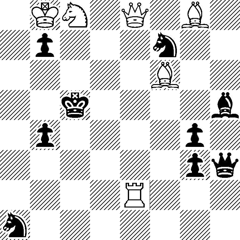 1KN1Q1B1/1p3n2/5B2/2k4b/1p4p1/6pq/4R3/n7
