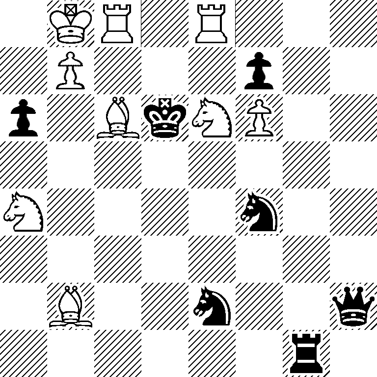 1KR1R3/1P3p2/p1BkNP2/8/N4n2/8/1B2n2q/6r1