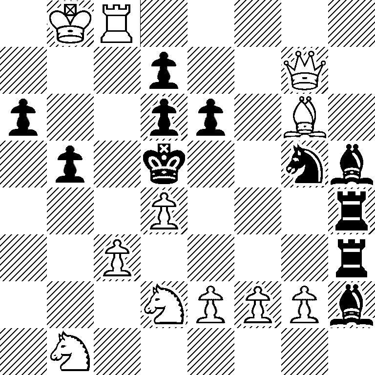 1KR5/3p2Q1/p2pp1B1/1p1k2nb/3P3r/2P4r/3NPPPb/1N6