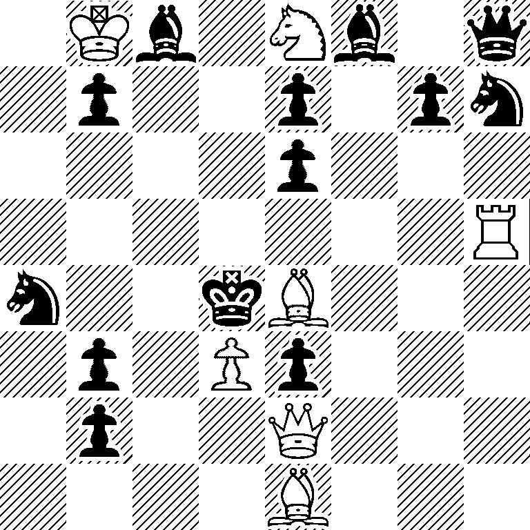 1Kb1Nb1q/1p2p1pn/4p3/7R/n2kB3/1p1Pp3/1p2Q3/4B3
