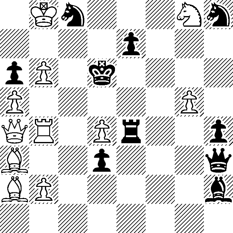 1Kn3Nn/4p3/pP1k4/P5P1/QR1Pr2p/B2p3q/BP5b/8