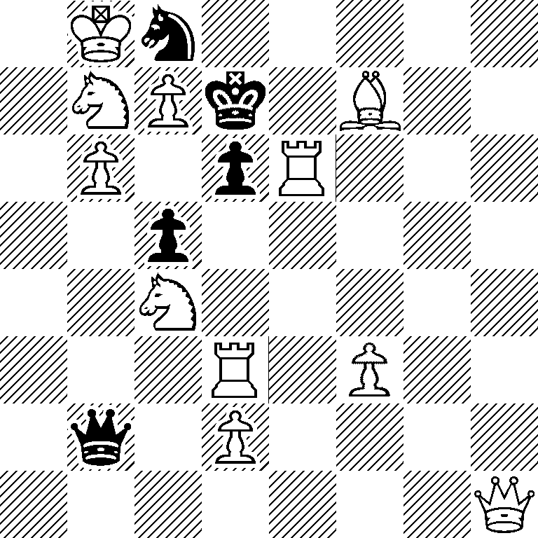 1Kn5/1NPk1B2/1P1pR3/2p5/2N5/3R1P2/1q1P4/7Q