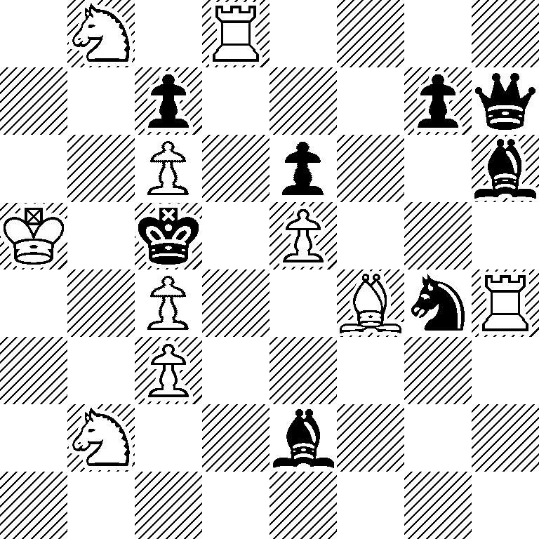 1N1R4/2p3pq/2P1p2b/K1k1P3/2P2BnR/2P5/1N2b3/8