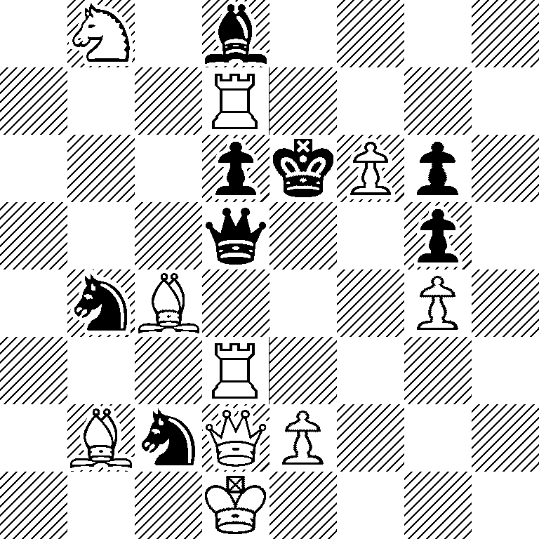 1N1b4/3R4/3pkPp1/3q2p1/1nB3P1/3R4/1BnQP3/3K4