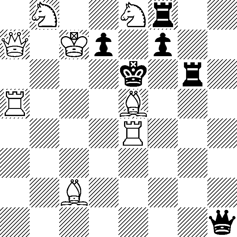 1N2Nr2/Q1Kp1p2/4k1r1/R3B3/4R3/8/2B5/7q