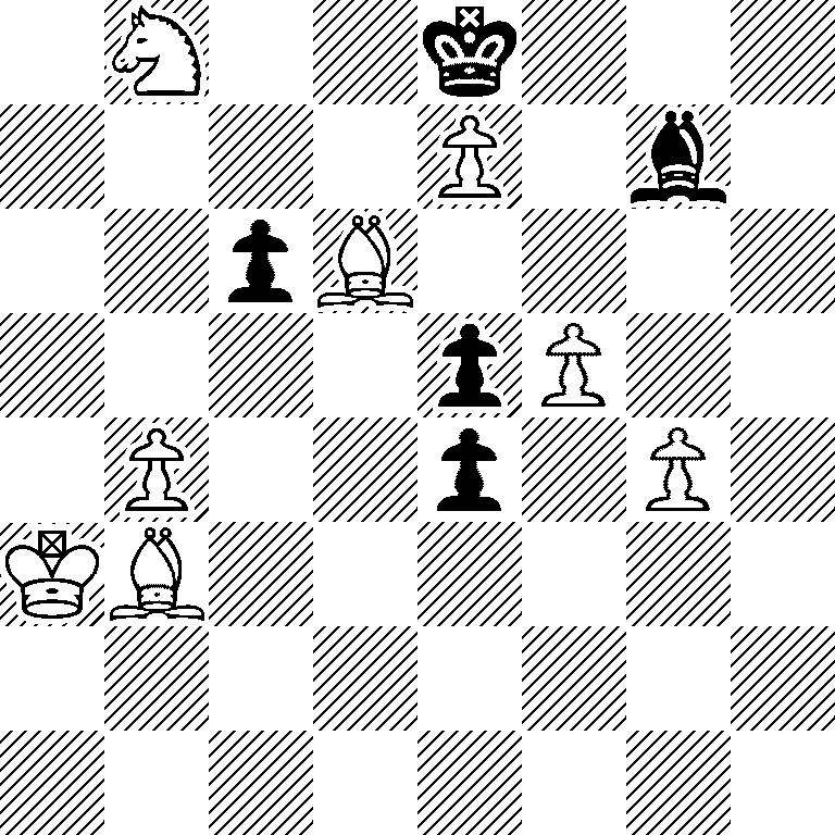 1N2k3/4P1b1/2pB4/4pP2/1P2p1P1/KB6/8/8