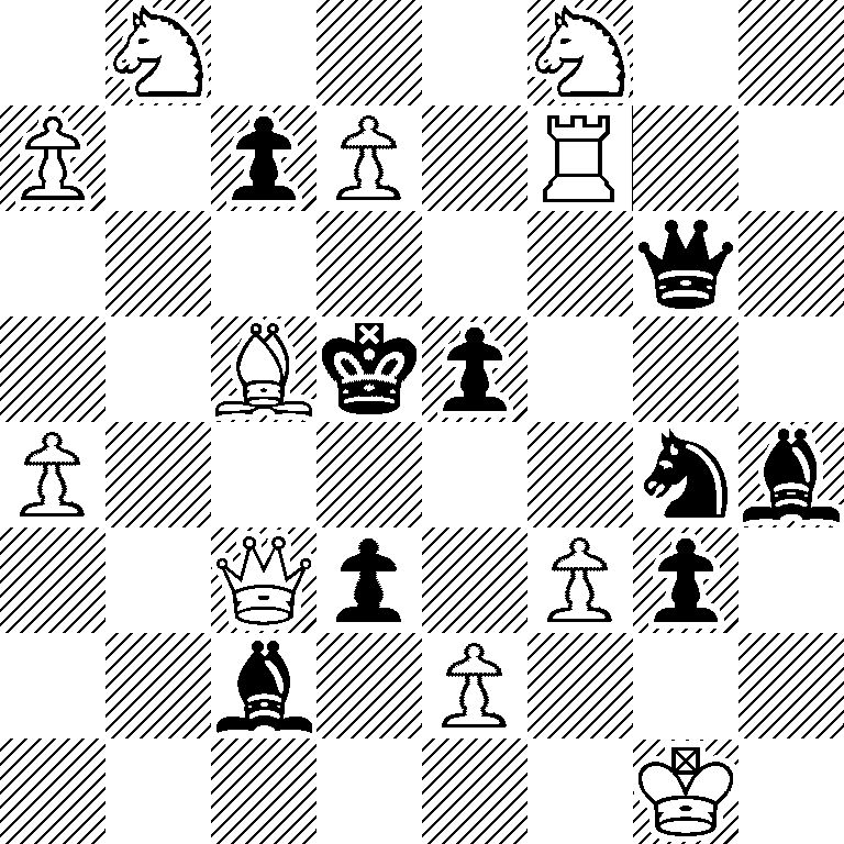 1N3N2/P1pP1R2/6q1/2Bkp3/P5nb/2Qp1Pp1/2b1P3/6K1