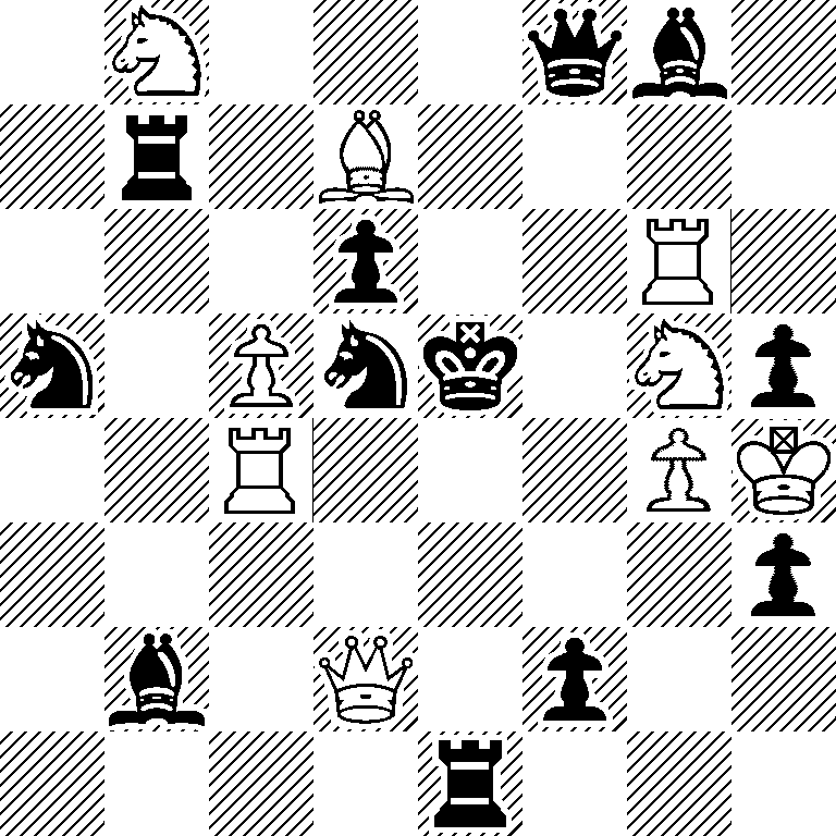 1N3qb1/1r1B4/3p2R1/n1Pnk1Np/2R3PK/7p/1b1Q1p2/4r3