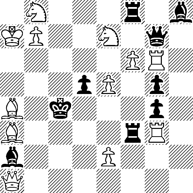 1N3r1b/KP2N1q1/5PR1/3pP1p1/B1k3p1/B4rR1/b3P3/Q7