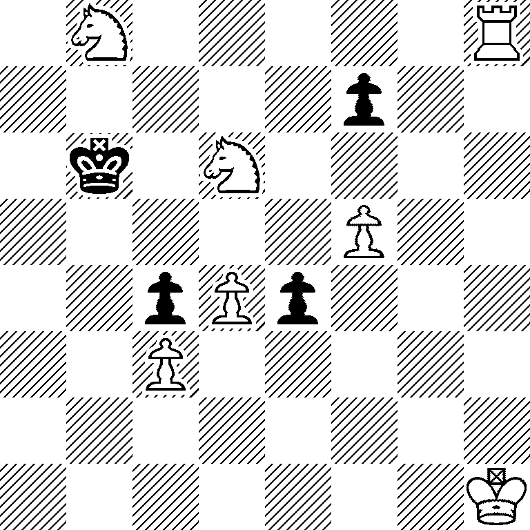 1N5R/5p2/1k1N4/5P2/2pPp3/2P5/8/7K