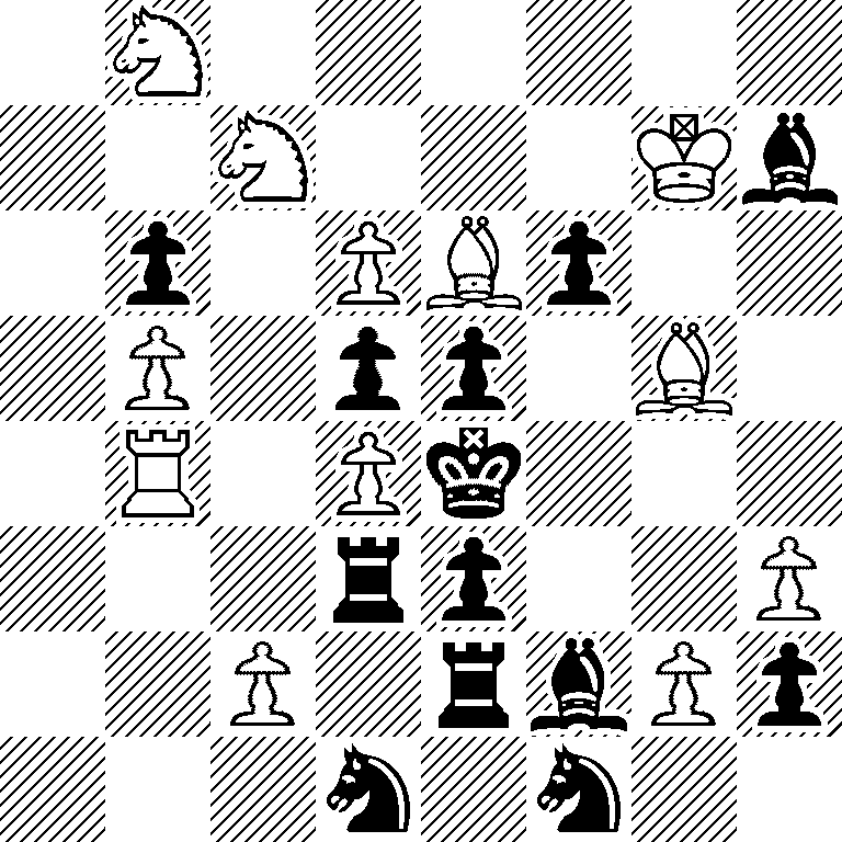 1N6/2N3Kb/1p1PBp2/1P1pp1B1/1R1Pk3/3rp2P/2P1rbPp/3n1n2