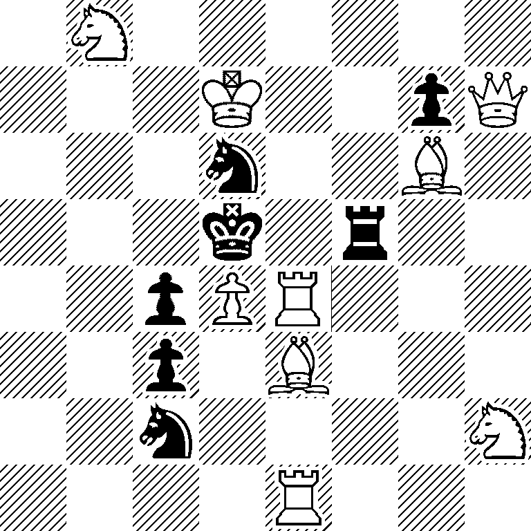 1N6/3K2pQ/3n2B1/3k1r2/2pPR3/2p1B3/2n4N/4R3