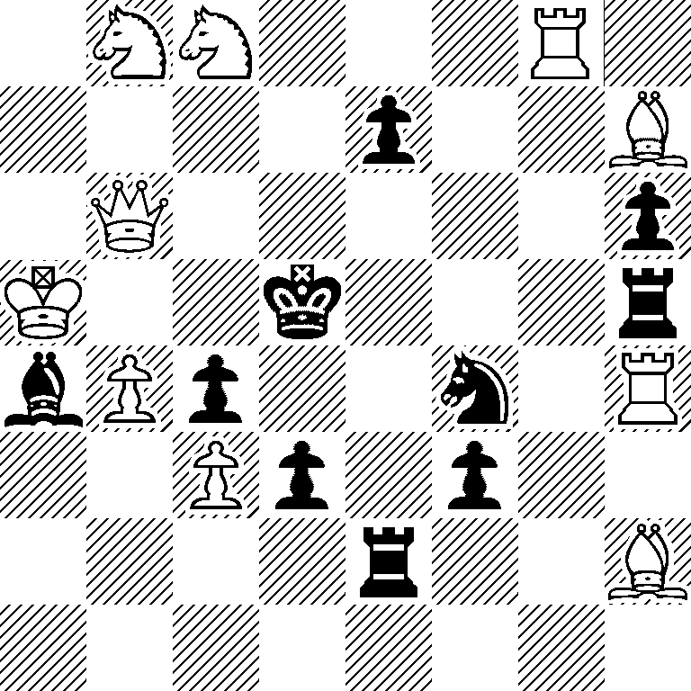 1NN3R1/4p2B/1Q5p/K2k3r/bPp2n1R/2Pp1p2/4r2B/8