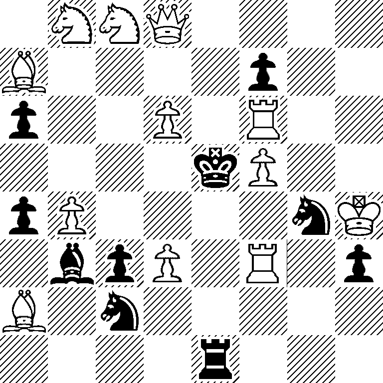 1NNQ4/B4p2/p2P1R2/4kP2/pP4nK/1bpP1R1p/B1n5/4r3