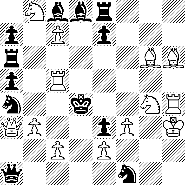 1Nbbr3/p1P1p3/r5BB/p1R5/n2k2NR/QP2pP1K/2P1P3/q4n2
