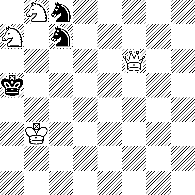 1Nn5/N1n5/5Q2/k7/8/1K6/8/8