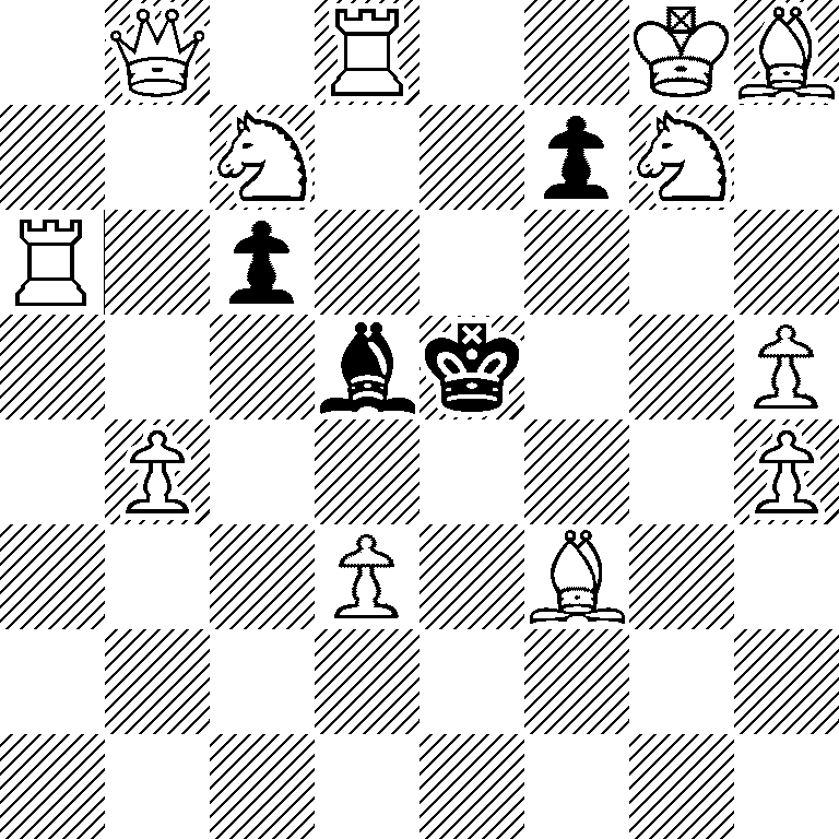 1Q1R2KB/2N2pN1/R1p5/3bk2P/1P5P/3P1B2/8/8