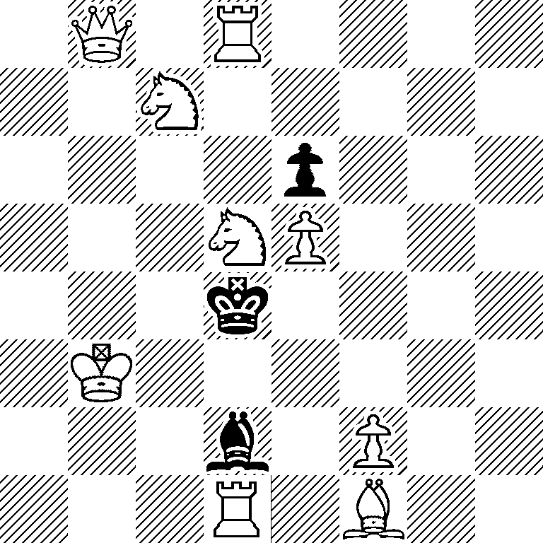 1Q1R4/2N5/4p3/3NP3/3k4/1K6/3b1P2/3R1B2