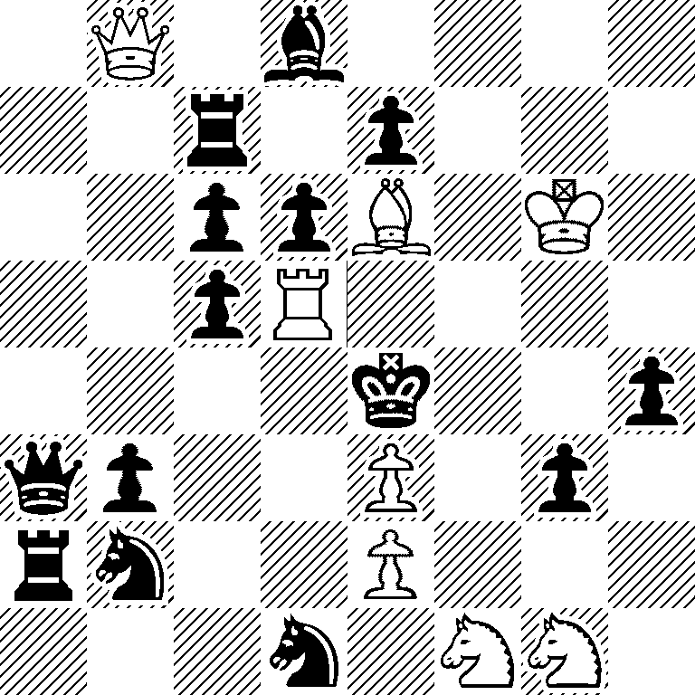 1Q1b4/2r1p3/2ppB1K1/2pR4/4k2p/qp2P1p1/rn2P3/3n1NN1