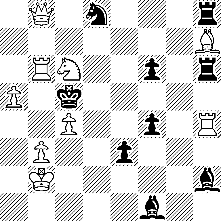 1Q1n3r/7B/1RN2p1r/P1k5/2P2p1R/1P2p3/1K5b/5b2