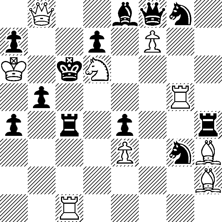1Q2bqn1/p2p1P2/K1kN4/1p4R1/p1r1p2r/4P1nB/7B/2R5