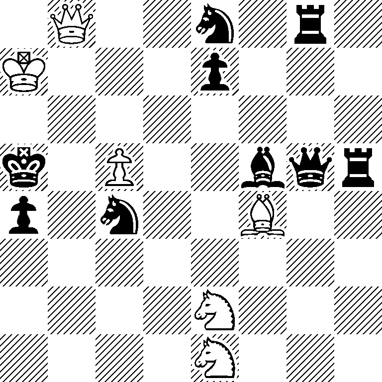 1Q2n1r1/K3p3/8/k1P2bqr/p1n2B2/8/4N3/4N3
