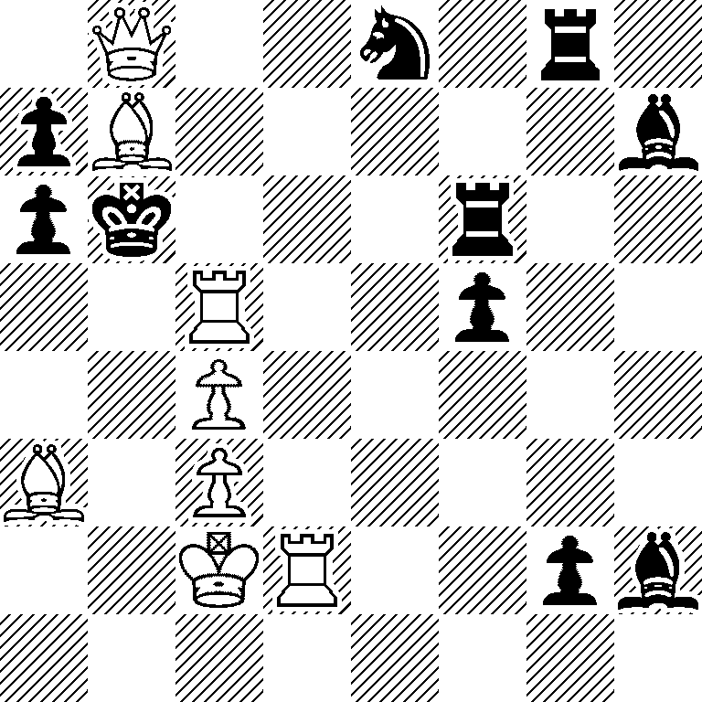 1Q2n1r1/pB5b/pk3r2/2R2p2/2P5/B1P5/2KR2pb/8