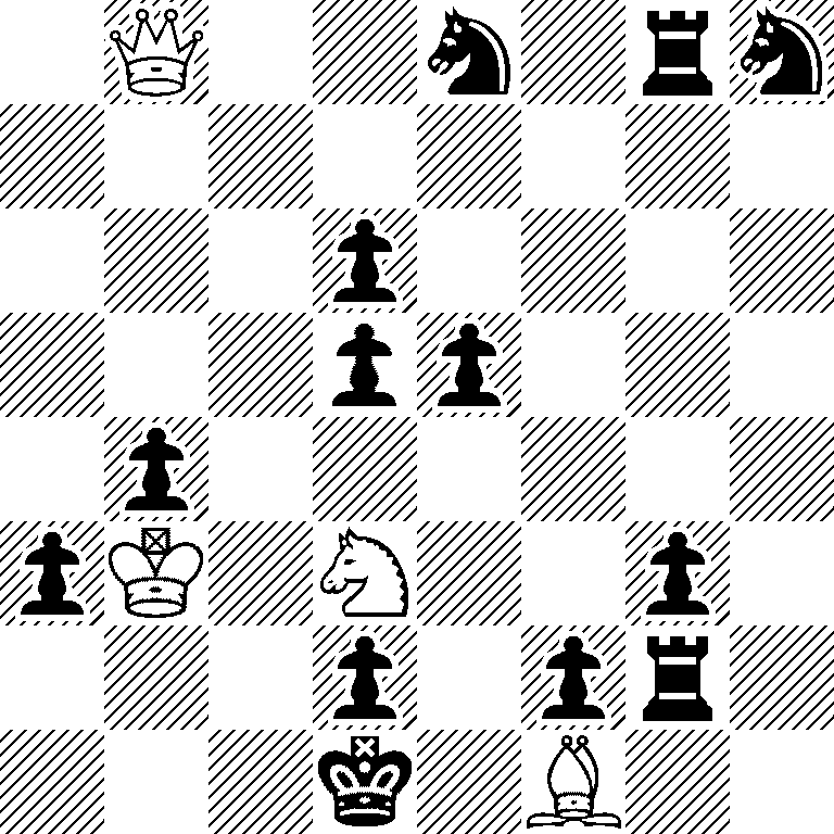 1Q2n1rn/8/3p4/3pp3/1p6/pK1N2p1/3p1pr1/3k1B2