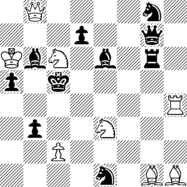 1Q4n1/3p2q1/KbN1b1r1/p1k5/7R/1p2N3/2P5/4n1BB