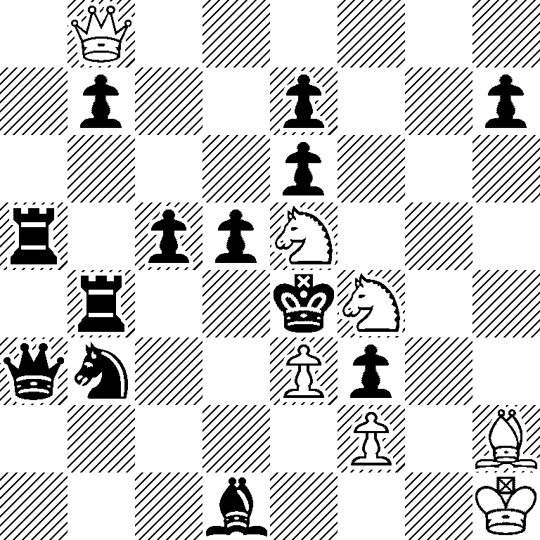 1Q6/1p2p2p/4p3/r1ppN3/1r2kN2/qn2Pp2/5P1B/3b3K