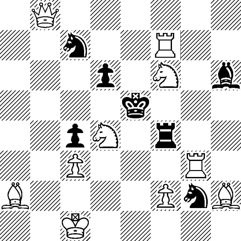 1Q6/2n2R2/3p1N1b/4k3/2pN1r2/2P3R1/B4PnB/2K5