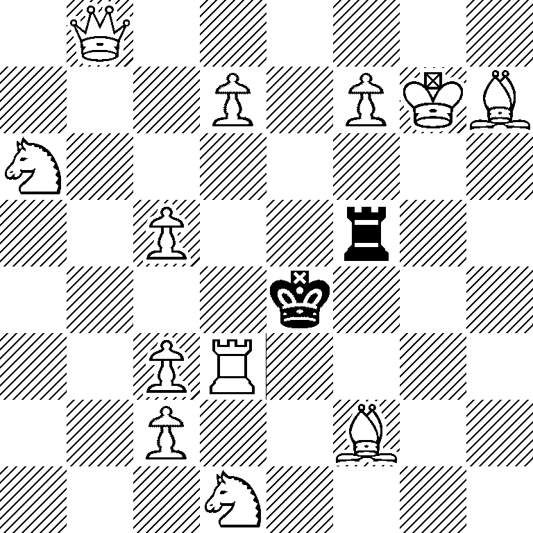 1Q6/3P1PKB/N7/2P2r2/4k3/2PR4/2P2B2/3N4