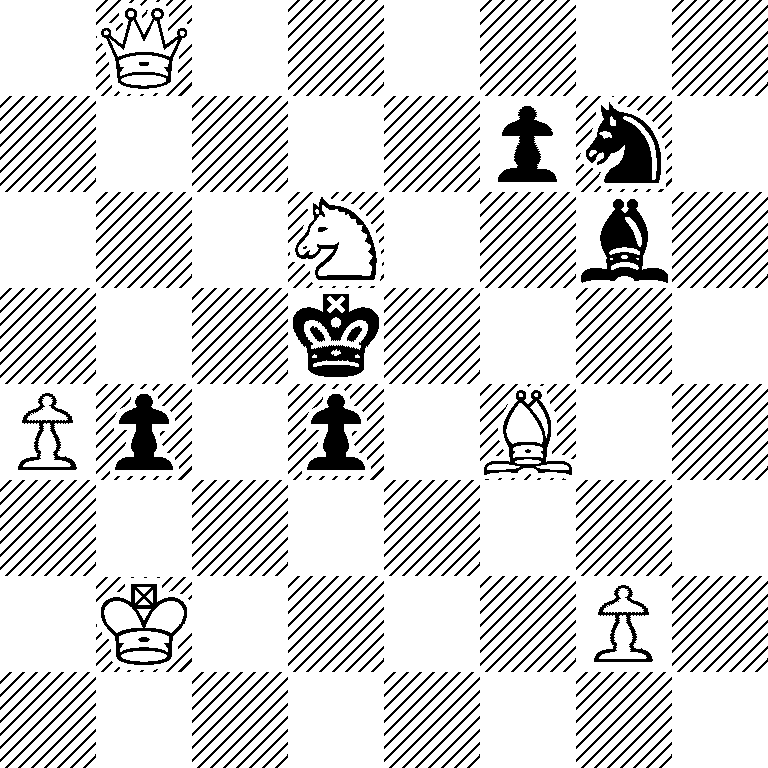 1Q6/5pn1/3N2b1/3k4/Pp1p1B2/8/1K4P1/8