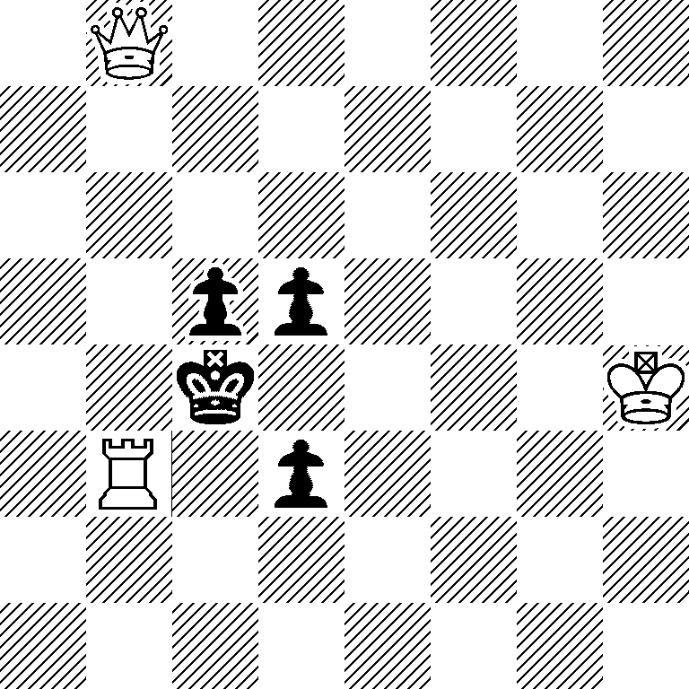 1Q6/8/8/2pp4/2k4K/1R1p4/8/8