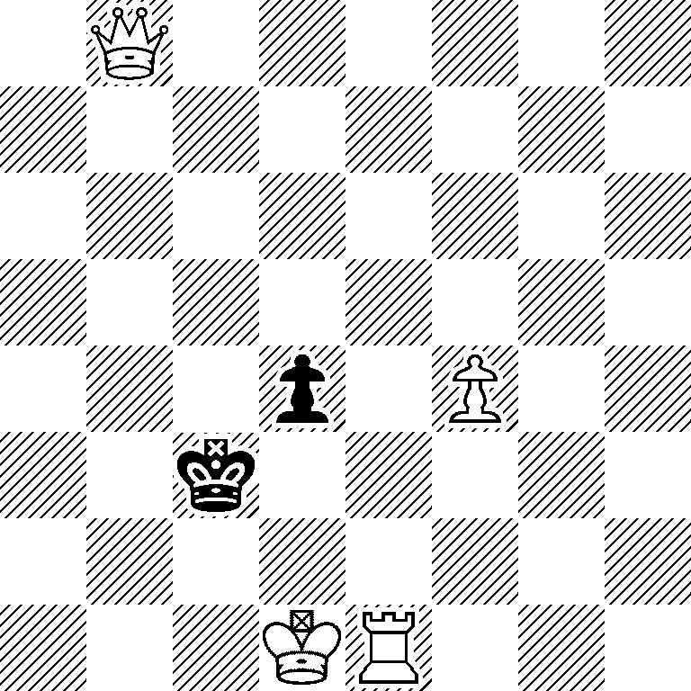 1Q6/8/8/8/3p1P2/2k5/8/3KR3