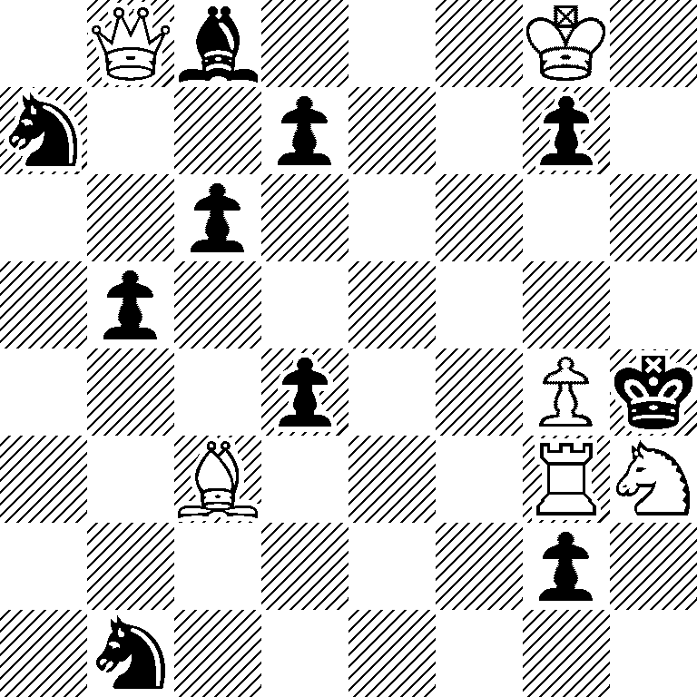 1Qb3K1/n2p2p1/2p5/1p6/3p2Pk/2B3RN/6p1/1n6