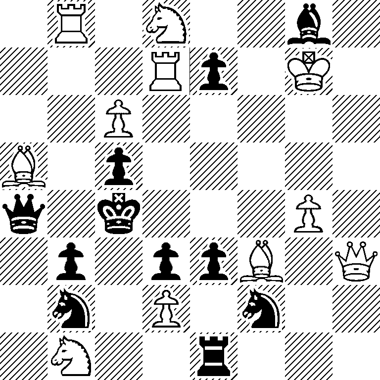 1R1N2b1/3Rp1K1/2P5/B1p5/q1k3P1/1p1ppB1Q/1n1P1n2/1N2r3