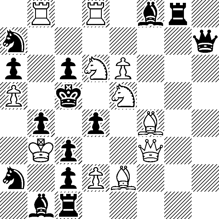 1R1R1br1/n6q/p1pNP3/P1k1N3/1p1p1B2/1Kp2Q2/n1pPB3/1br5
