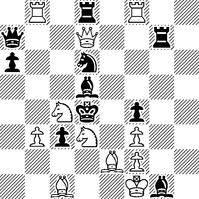 1R1r1R2/q2Q2r1/p2n4/3b4/2Nk1p2/1PpN1P2/4BP2/2B2Kb1