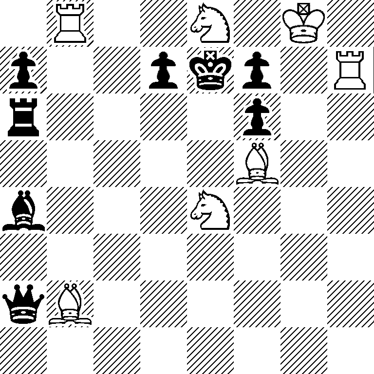 1R2N1K1/p2pkp1R/r4p2/5B2/b3N3/8/qB6/8