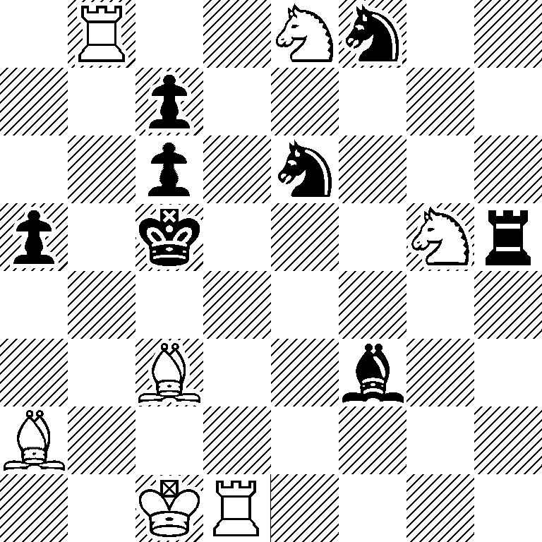 1R2Nn2/2p5/2p1n3/p1k3Nr/8/2B2b2/B7/2KR4