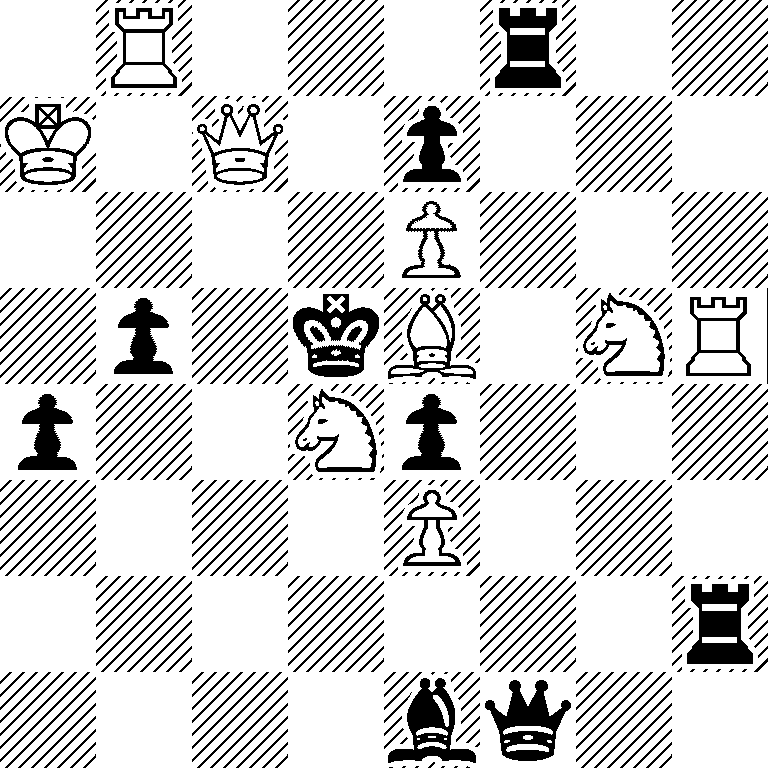 1R3r2/K1Q1p3/4P3/1p1kB1NR/p2Np3/4P3/7r/4bq2