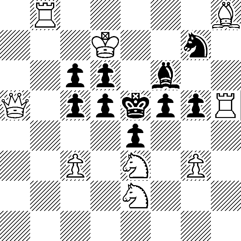 1R5B/3K2n1/2pp1b2/Q1ppkppR/4p3/2P1N1P1/4N3/8