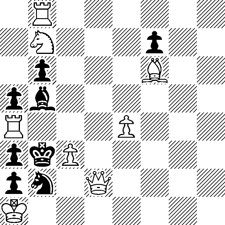 1R6/1N3p2/1p3B2/pb6/R3P3/pkP5/pn1Q4/K7