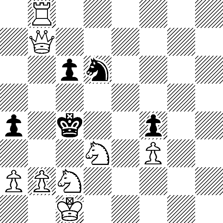 1R6/1Q6/2pn4/8/p1k2p2/3N1P2/PPN5/2K5