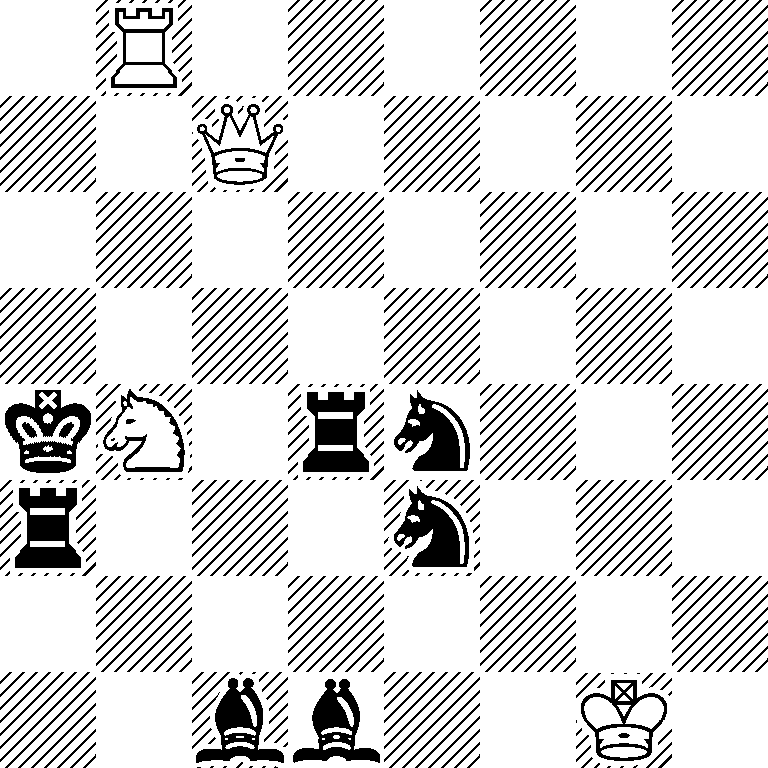 1R6/2Q5/8/8/kN1rn3/r3n3/8/2bb2K1