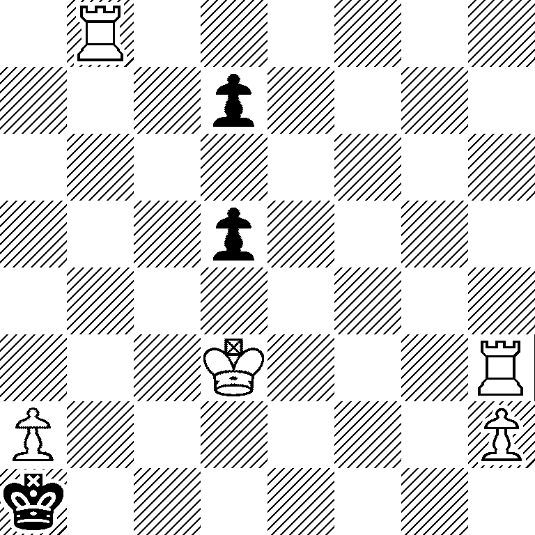 1R6/3p4/8/3p4/8/3K3R/P6P/k7